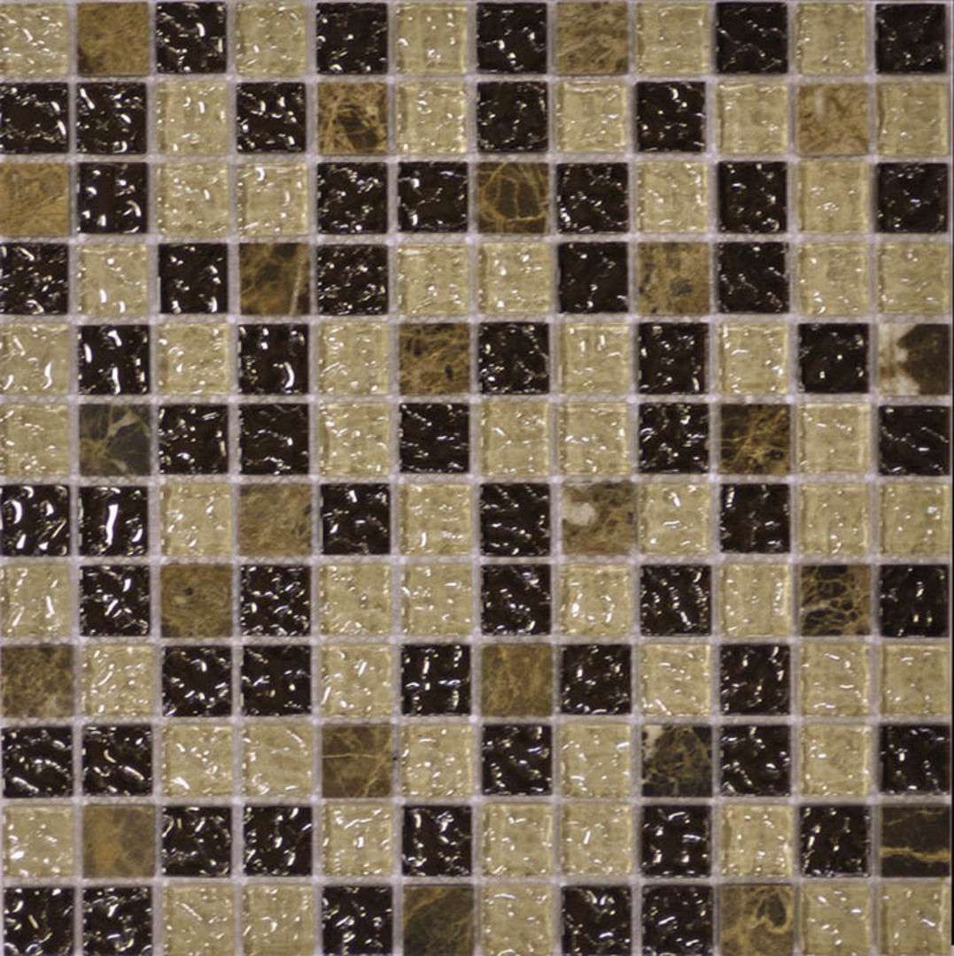 Мозаика Q-Stones QSG-037-23/8, цвет коричневый, поверхность глянцевая, квадрат, 305x305