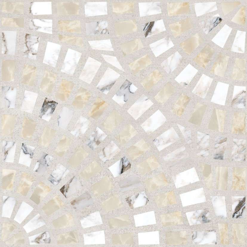 Декоративные элементы Vitra Marble-Beton Декор Круговой Светлый K949792LPR01VTE0, цвет белый бежевый, поверхность лаппатированная, квадрат, 600x600