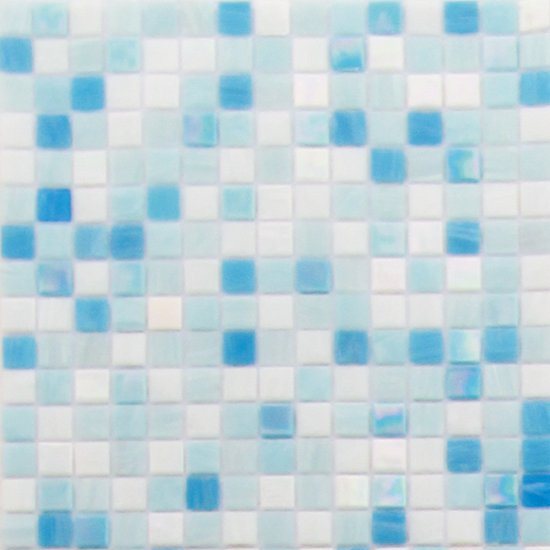 Мозаика Alma Mosaic Растяжки 20 Maritima(m) MIX 1 (первый микс), цвет белый голубой, поверхность глянцевая, квадрат, 327x327