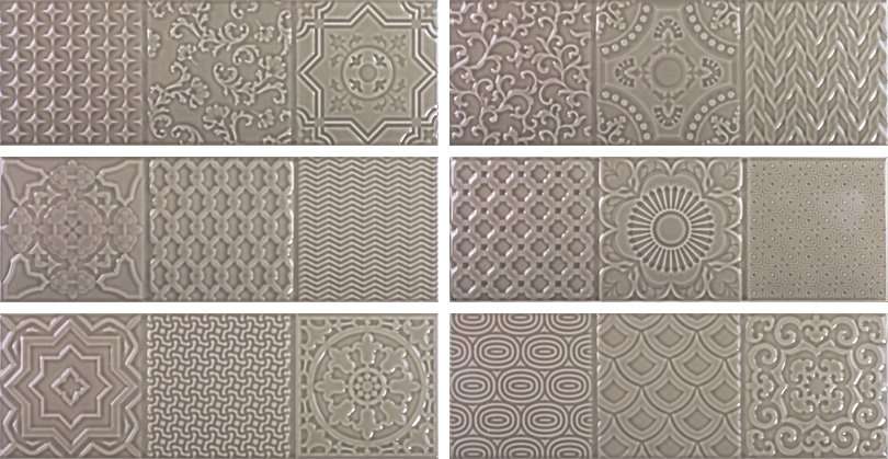 Керамическая плитка Monopole Esencia Relieve Gris Brillo, цвет коричневый, поверхность глянцевая, прямоугольник, 100x300