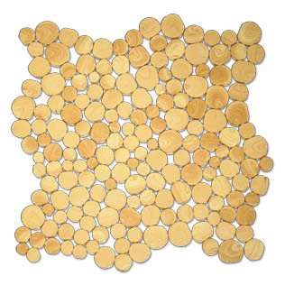Мозаика Ker-av Tronchetto Mais Onda KER-TN105, цвет жёлтый, поверхность глянцевая, квадрат, 300x300