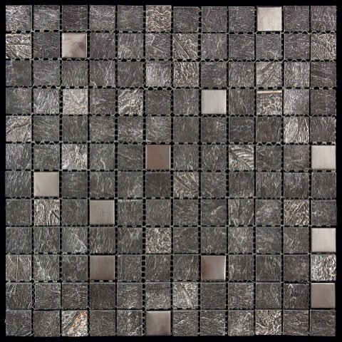 Мозаика Natural Mosaic Gelos FBY-35 (SSB-005(s)) (Агломерат Металл), цвет серый, поверхность матовая, квадрат, 298x298