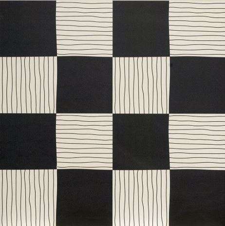 Керамогранит Ornamenta Tangle Dama TA1515DA, цвет чёрно-белый, поверхность матовая, квадрат, 150x150