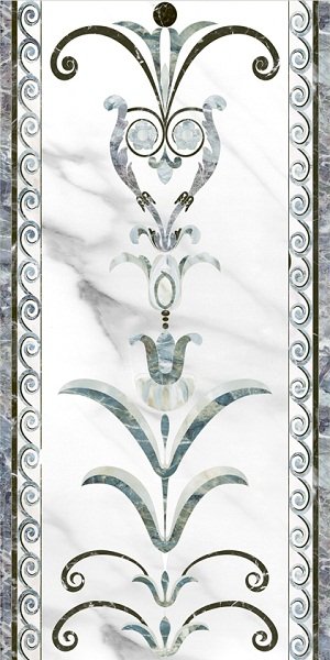 Декоративные элементы Europa Ceramica Calcatta Musa B Decor, цвет серый, поверхность глянцевая, прямоугольник, 300x600