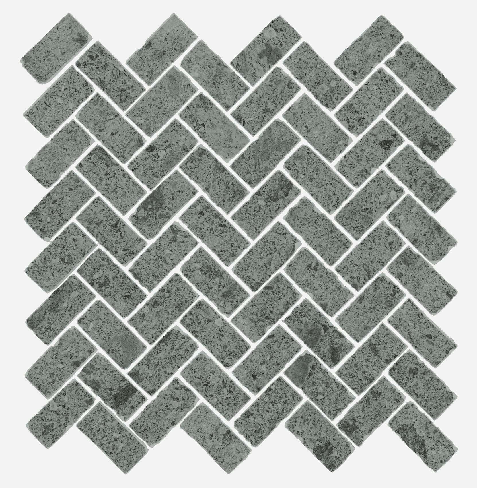 Мозаика Italon Genesis Grey Mosaico Cross 620110000093, цвет серый, поверхность матовая, под кирпич, 315x297