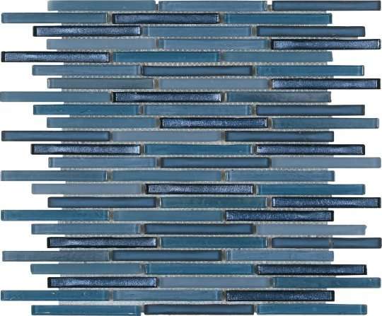 Мозаика Dune Glass Mosaics Deep 187399, цвет голубой, поверхность глянцевая матовая, , 288x303
