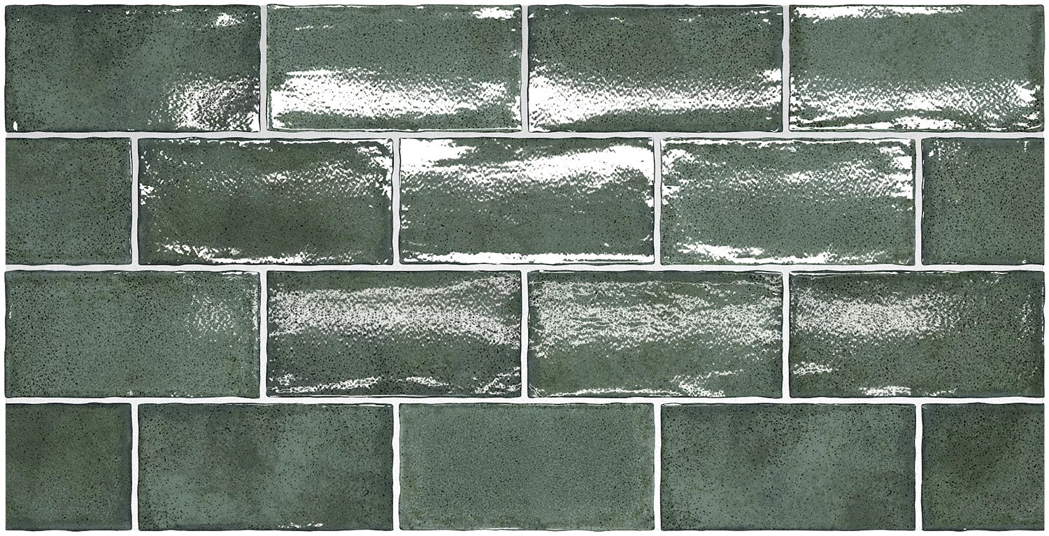 Керамическая плитка Equipe Altea Pine Green 27612, цвет зелёный, поверхность глянцевая, кабанчик, 75x150