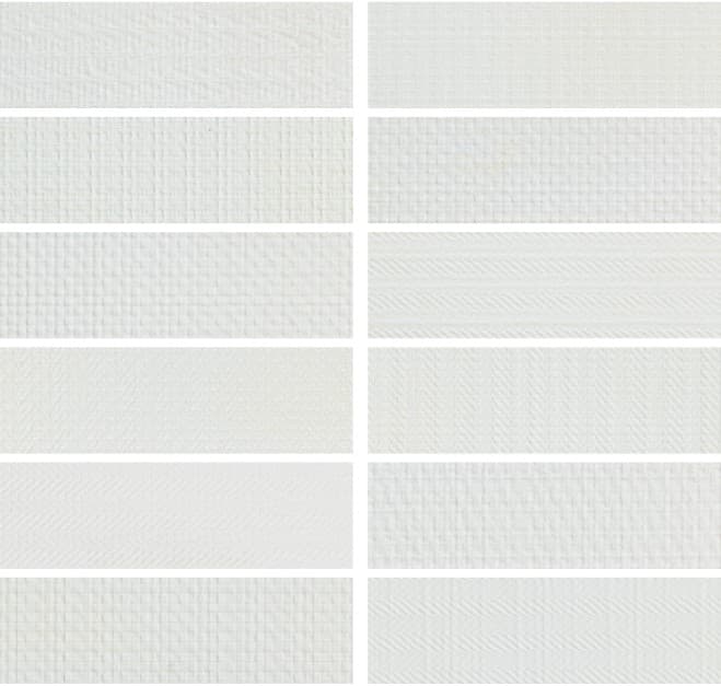 Керамическая плитка Made+39 Brick Text White BT00100, цвет белый, поверхность структурированная, прямоугольник, 90x300