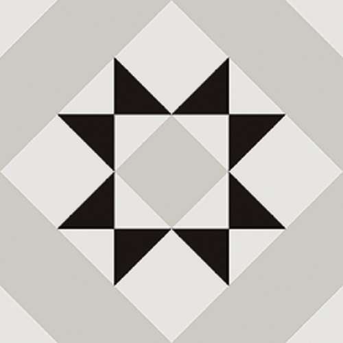 Керамогранит Nanda Tiles Kompas Vita, цвет белый серый чёрный, поверхность матовая натуральная, квадрат, 200x200
