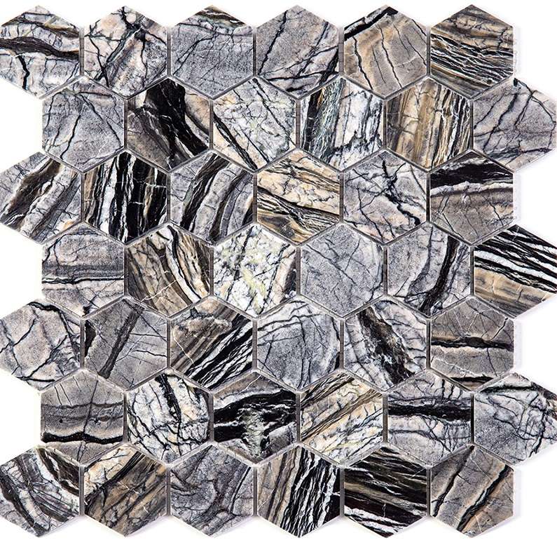 Мозаика Natural Mosaic Adriatica (4,8 mm) 7M082-HP, цвет серый, поверхность полированная, квадрат, 298x300
