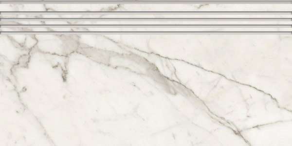 Ступени Kerranova Marble Trend K-1000/LR/st01, цвет белый, поверхность лаппатированная, прямоугольник, 294x600