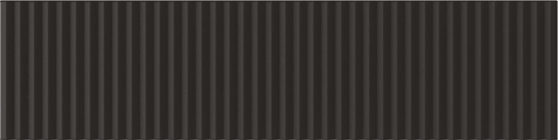 Керамическая плитка Wow Twin Peaks Low Nero 131563, цвет чёрный, поверхность матовая 3d (объёмная), под кирпич, 75x300