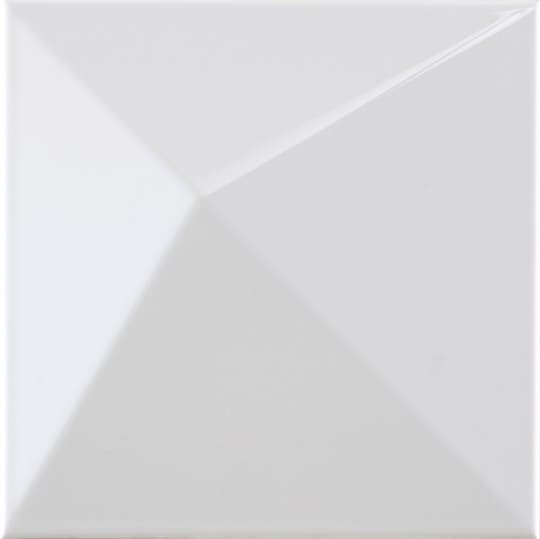 Керамическая плитка Dune Shapes 1 Kioto White Gloss 187337, цвет белый, поверхность глянцевая 3d (объёмная), квадрат, 250x250