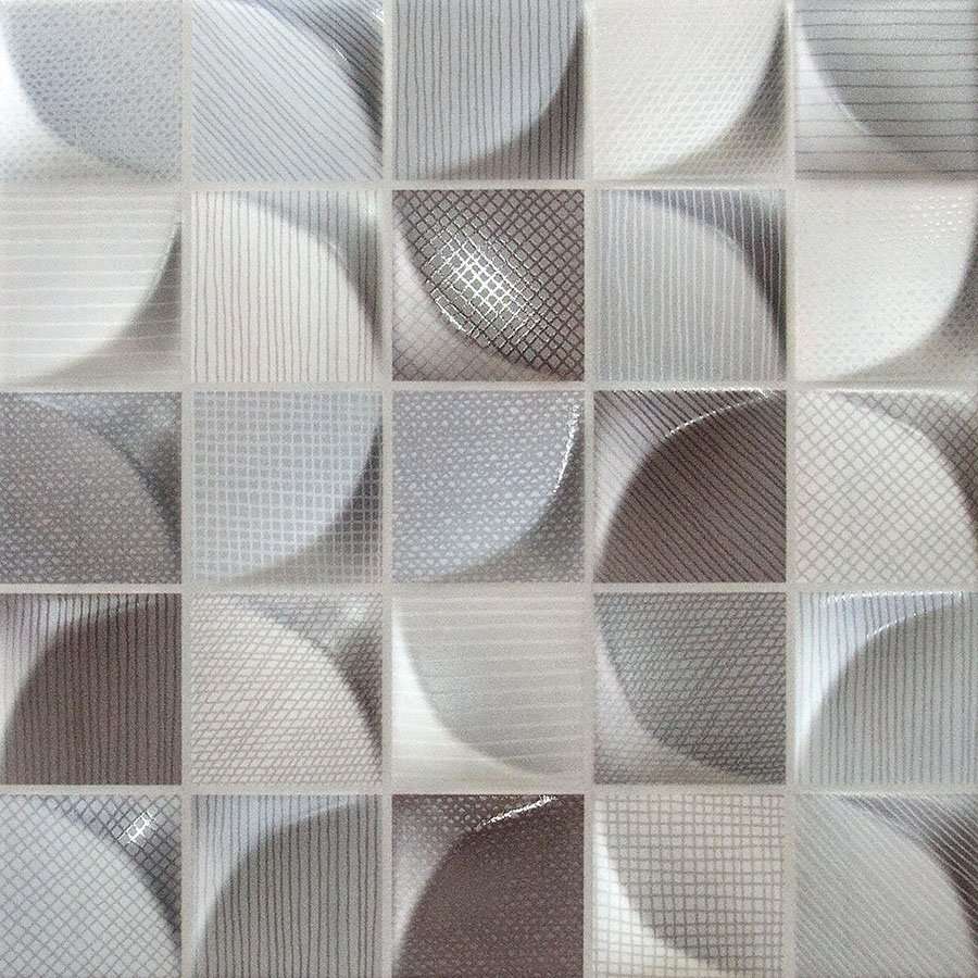 Керамическая плитка Dune 3D Tissu Dark 187450, цвет серый тёмный, поверхность глянцевая 3d (объёмная), квадрат, 250x250