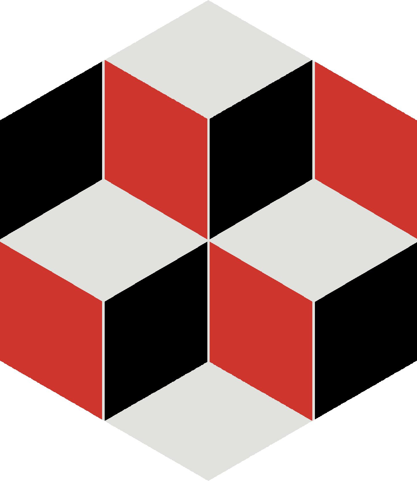 Декоративные элементы Kerama Marazzi Кальсада 2 VT\A284\SG1010, цвет белый чёрный красный, поверхность натуральная, шестиугольник, 104x120