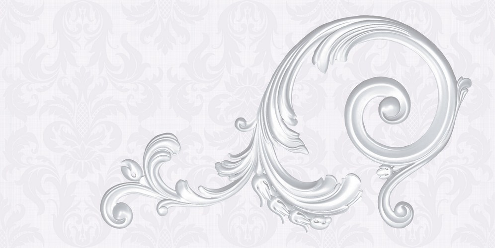Декоративные элементы Piastrella Дамаск Ротонда Декор 3, цвет белый, поверхность матовая, прямоугольник, 250x500