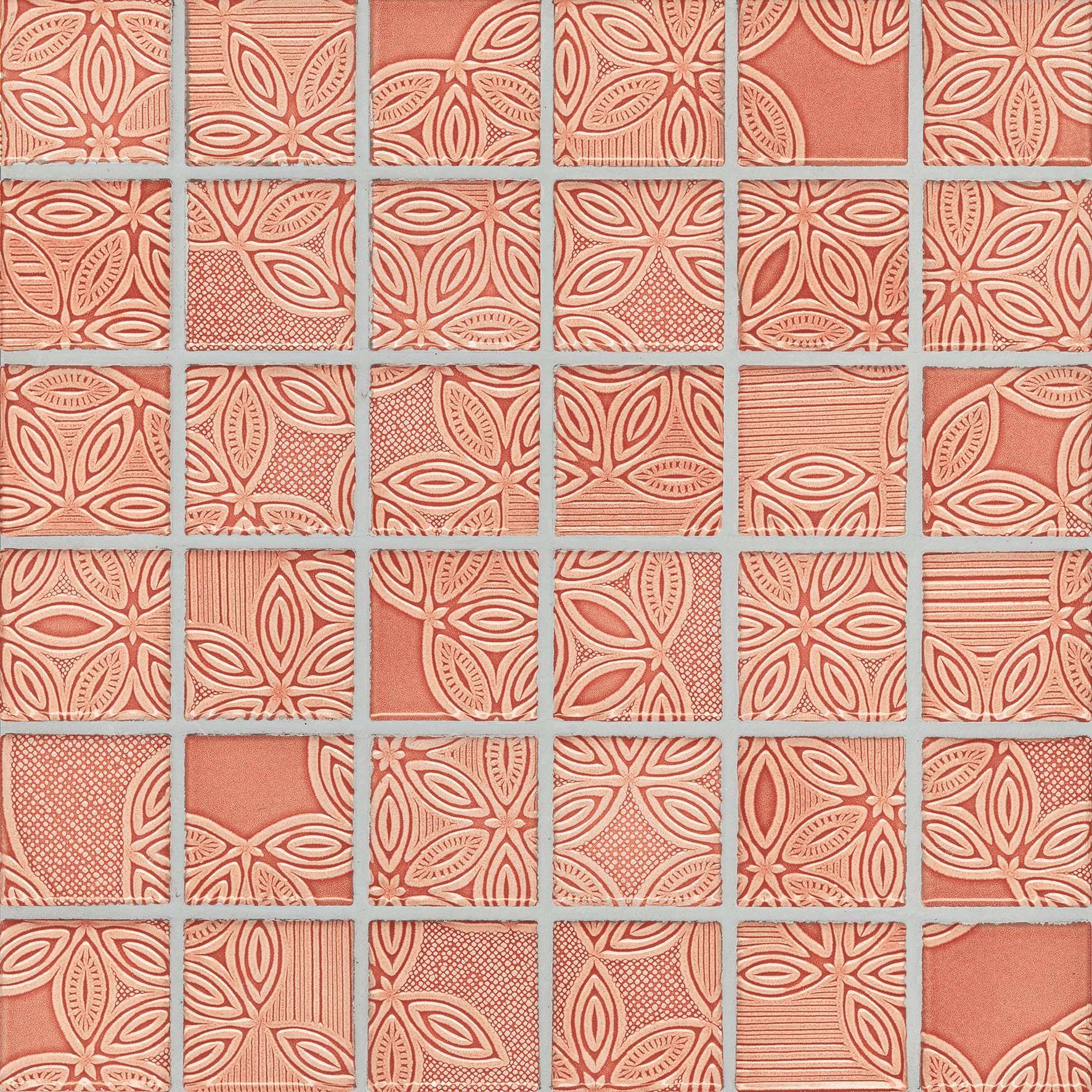 Мозаика Jasba Floris Rot 46154H, цвет розовый, поверхность глянцевая, квадрат, 297x297