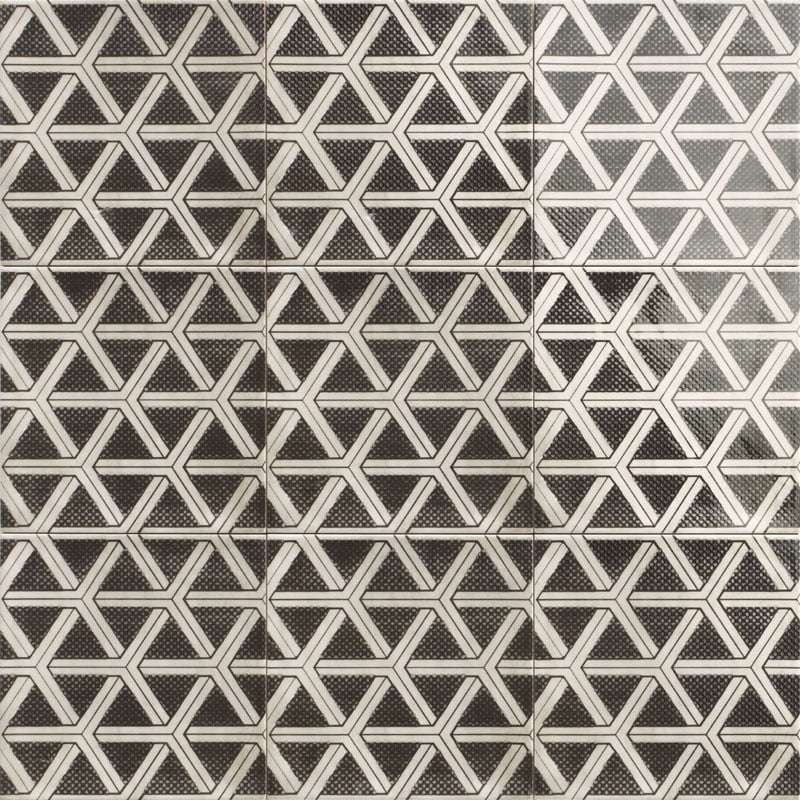 Керамическая плитка Mainzu Art Deco Charlestone, цвет белый коричневый, поверхность глянцевая, квадрат, 200x200