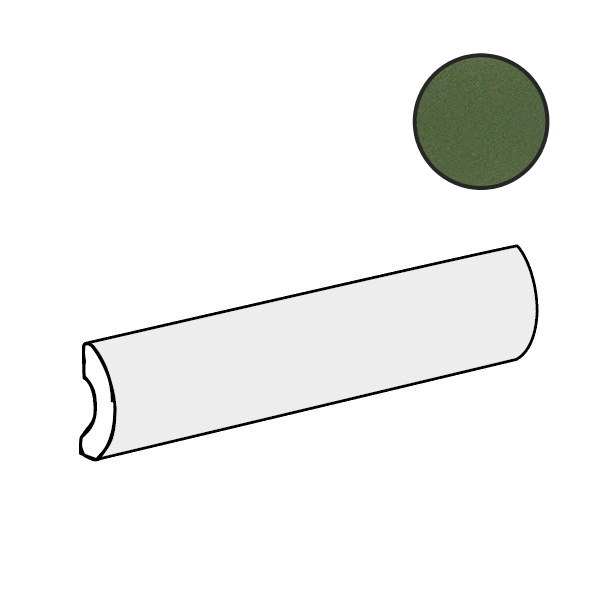 Бордюры Equipe Limit Pencil Bullnose Vert 27558, цвет зелёный, поверхность глянцевая, прямоугольник, 30x200