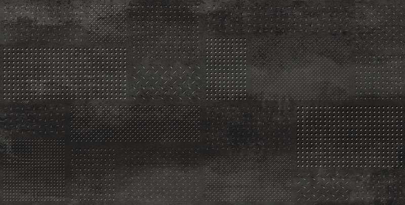 Декоративные элементы Novabell Forge Struttura Metal Mix Dark Rettificato FRG 91RT, цвет чёрный тёмный, поверхность матовая структурированная, прямоугольник, 600x1200