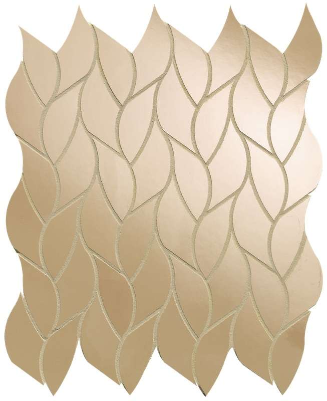Мозаика Fap Roma Gold Onice Miele Leaves Mosaico fQMT, цвет коричневый, поверхность глянцевая, прямоугольник, 259x309