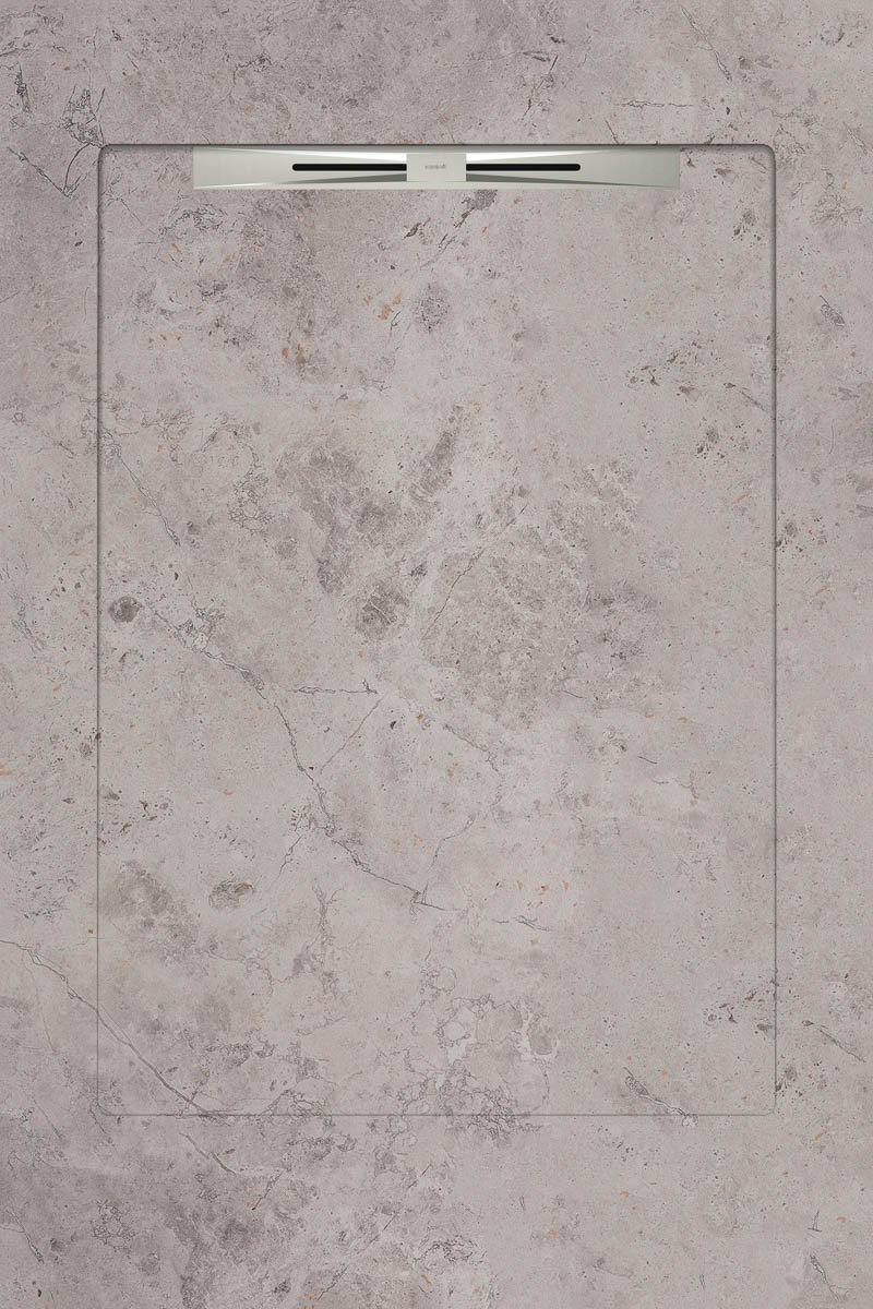 Спецэлементы Aquanit Fibre Grey Slope Line, цвет серый, поверхность матовая, прямоугольник, 900x1350