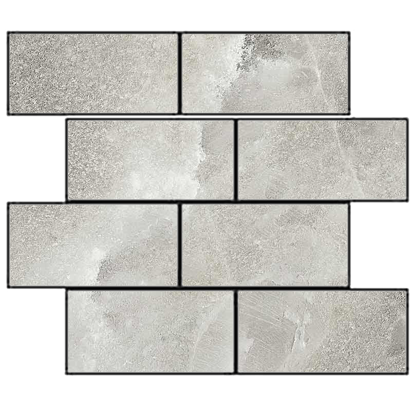 Мозаика Cerim Rock Salt Danish Smoke Muretto Sfalsato Nat 766764, цвет серый, поверхность натуральная, квадрат, 300x300