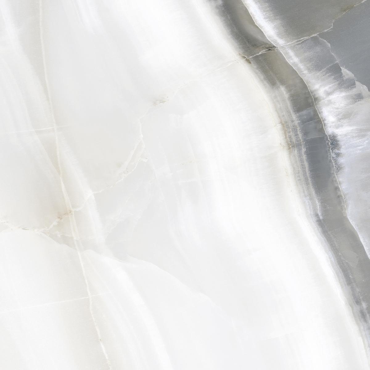 Керамогранит Laparet Onyx Sky, цвет белый серый, поверхность полированная, квадрат, 600x600