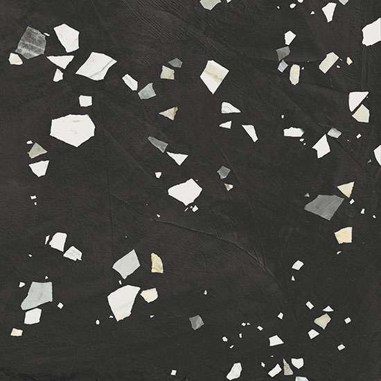 Керамогранит Fioranese Schegge Deco Grafite, цвет чёрный, поверхность матовая, квадрат, 900x900