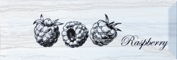 Декоративные элементы Monopole Laguna Fruit Raspberry, цвет серый, поверхность глянцевая, прямоугольник кабанчик, 100x300
