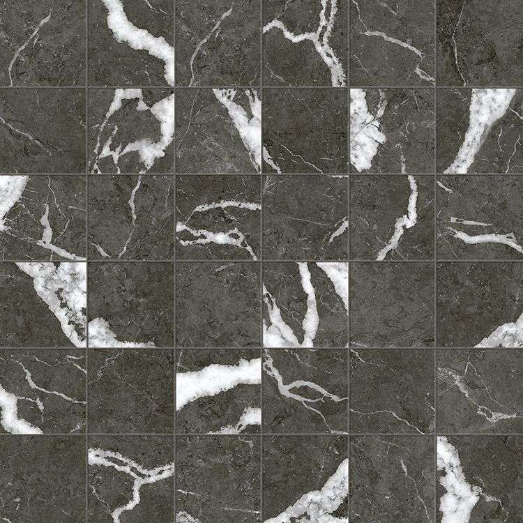 Мозаика Coliseumgres Michelangelo Dark Mosaico 610110001107, цвет чёрный, поверхность натуральная, квадрат, 300x300