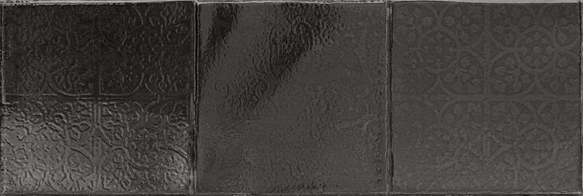 Керамическая плитка Aparici Belour Silver Fold, цвет чёрный, поверхность глянцевая, прямоугольник, 202x595