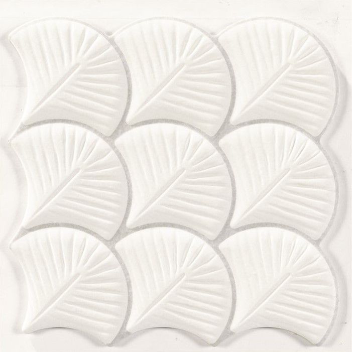 Керамогранит Realonda Scale Shell White RLN0044, цвет белый, поверхность сатинированная, чешуя, 307x307