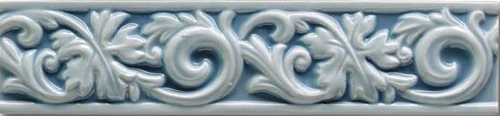 Бордюры Grazia Essenze Voluta Genziana VO600, цвет голубой, поверхность глянцевая, прямоугольник, 60x260