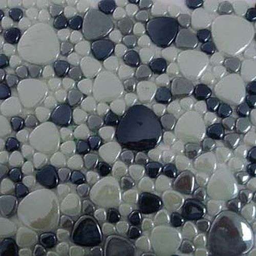Мозаика Chakmaks Pebble G.203, цвет чёрно-белый, поверхность глянцевая, квадрат, 290x290