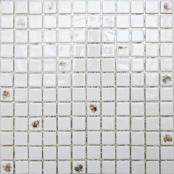 Мозаика Mosavit Minis Frutas, цвет белый, поверхность глянцевая, квадрат, 316x316
