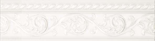 Бордюры Carmen Caprichosa Moldura Yara Blanco, цвет белый, поверхность глянцевая, прямоугольник, 40x150