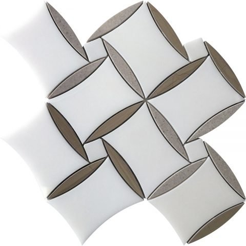 Мозаика Skalini Fiore FIO-11, цвет серый, поверхность глянцевая, прямоугольник, 273x320
