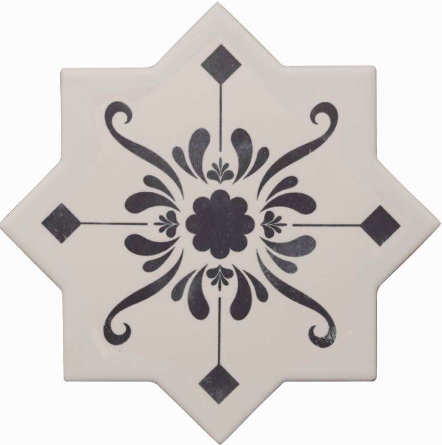 Декоративные элементы Cevica Becolors Star Dec. Stencil Navy, цвет чёрный, поверхность матовая, квадрат, 133x133