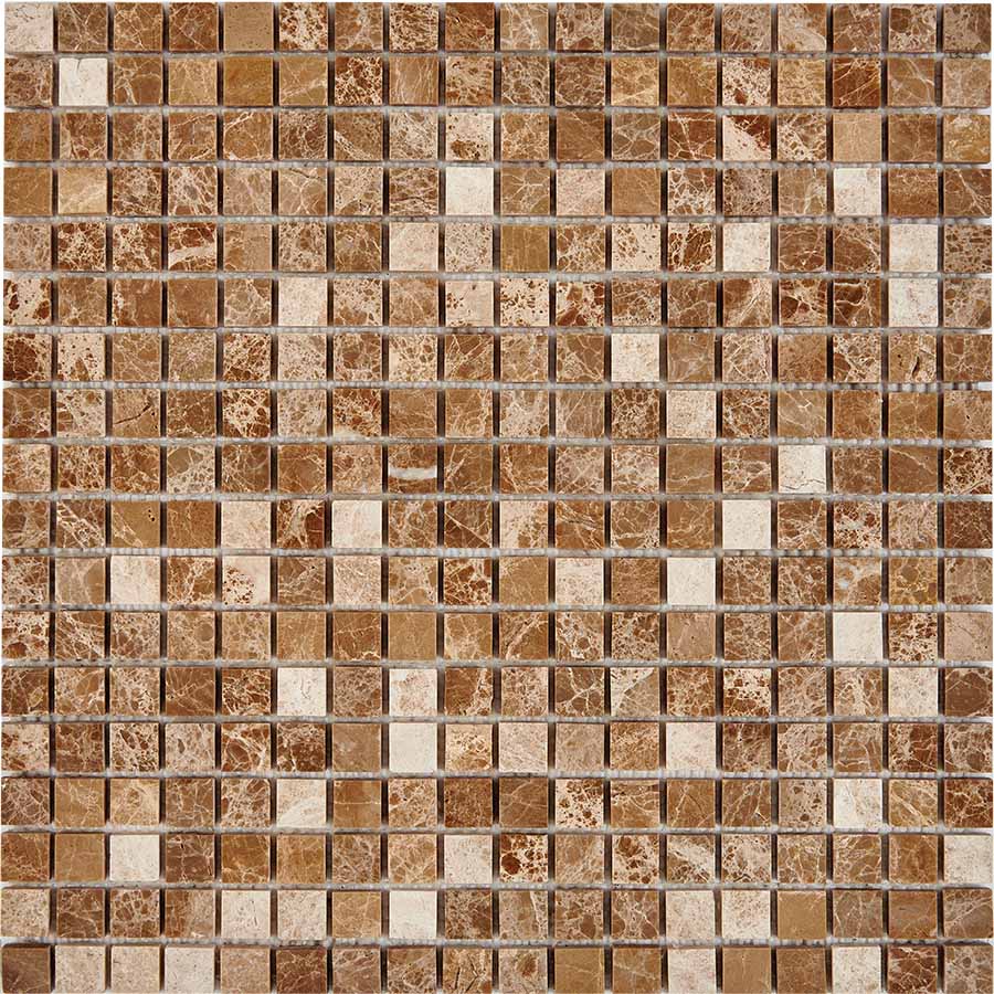 Мозаика Pixel Mosaic PIX221 Мрамор (15x15 мм), цвет коричневый, поверхность глянцевая, квадрат, 305x305