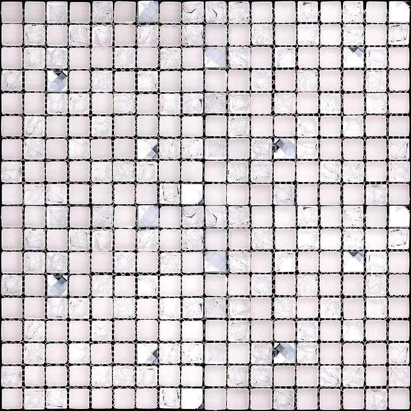 Мозаика Natural Mosaic ICE-13 (Стекло), цвет серый, поверхность глянцевая, квадрат, 298x298