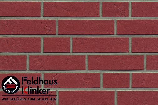 Клинкер Feldhaus Klinker Accudo Carmesi R711DF14, цвет терракотовый, поверхность матовая, под кирпич, 52x240