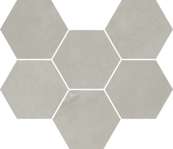 Мозаика Italon Continuum Silver Mosaico Hexagon 620110000188, цвет серый, поверхность матовая, шестиугольник, 250x290