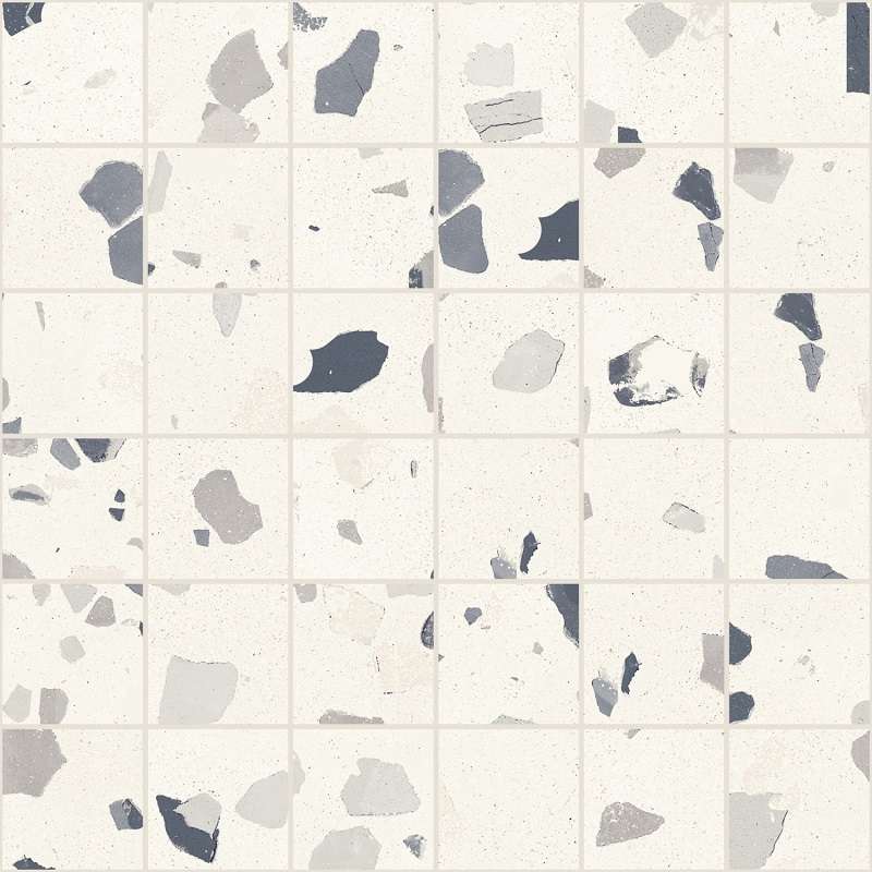 Мозаика Sant Agostino Deconcrete Mosaic De-Medium White CSAMDMWH30, цвет белый серый, поверхность матовая, квадрат, 300x300