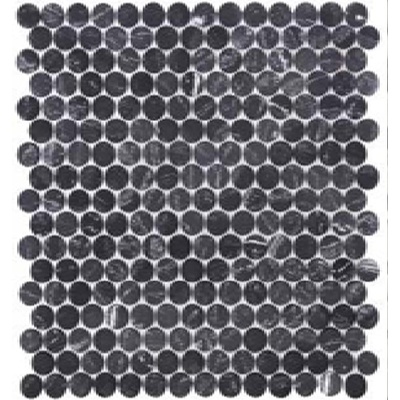 Мозаика  Round Black Dark Black Nat JS2006YX-HB, цвет чёрный, поверхность натуральная, квадрат, 280x303