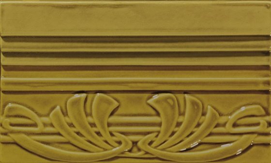 Бордюры Grazia Epoque Terminale Deco Mustard Craquele TED8, цвет жёлтый, поверхность глянцевая, квадрат, 120x200