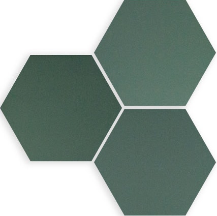 Керамогранит Wow Six Hexa Green 122453, цвет зелёный, поверхность матовая, шестиугольник, 140x160