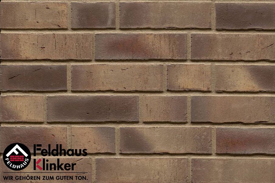 Клинкер Feldhaus Klinker Vario Geo Carinu R931DF14, цвет коричневый, поверхность матовая, под кирпич, 52x240