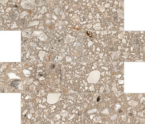 Мозаика Cerim Match Up Cookie Mix Comfort Mosaico Muretto 772560, цвет коричневый, поверхность матовая, прямоугольник, 75x150