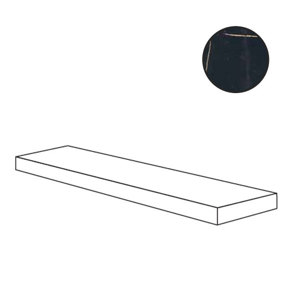 Ступени Ariana Nobile Angolare Top Dx Port Noir Lux PF60012232, цвет чёрный, поверхность полированная, прямоугольник, 320x1200